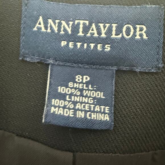 Ann Taylor Wool Beaded Hem Formal Dress Jacket Black Women’s 8P - Picture 5 of 7